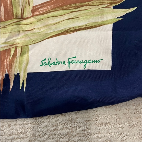 Colorful Horse Print Silk Scarf by Ferragamo! - Picture 2 of 4